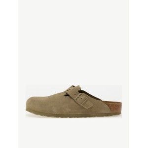 Birkenstock Boston Leather Velvet Faded Khaki
