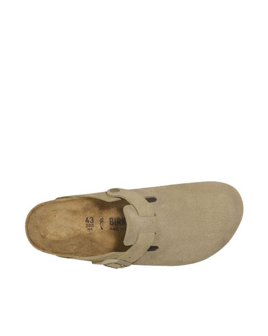 Birkenstock Boston Leather Velvet Faded Khaki