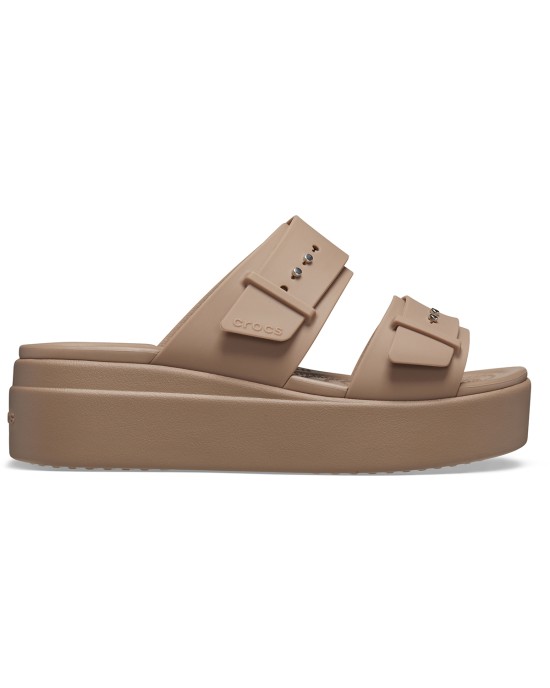 Crocs Brooklyn Καλοκαιρινές Γυναικείες Πλατφόρμες Καφέ 