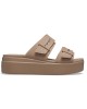 Crocs Brooklyn Καλοκαιρινές Γυναικείες Πλατφόρμες Καφέ 