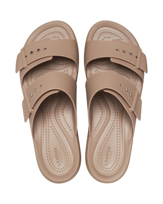 Crocs Brooklyn Καλοκαιρινές Γυναικείες Πλατφόρμες Καφέ 