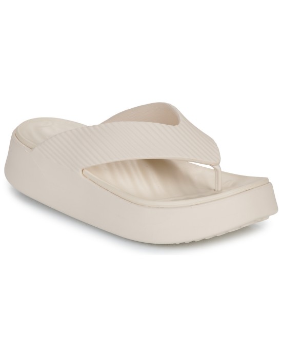 Crocs Σαγιονάρες με Πλατφόρμα σε Μπεζ Χρώμα