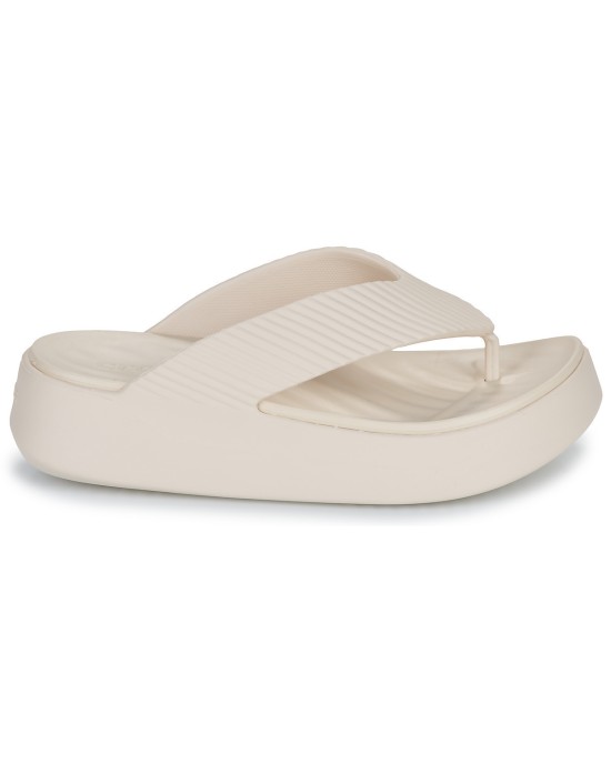 Crocs Σαγιονάρες με Πλατφόρμα σε Μπεζ Χρώμα