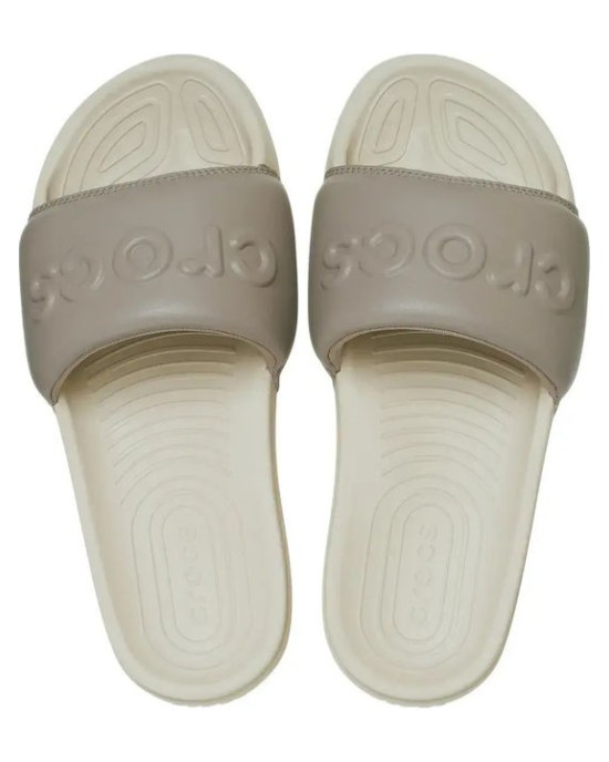 Crocs All Day Slide Μπεζ Γυναικείες Παντόφλες 0Q6