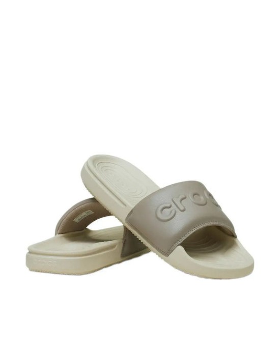 Crocs All Day Slide Μπεζ Γυναικείες Παντόφλες 0Q6