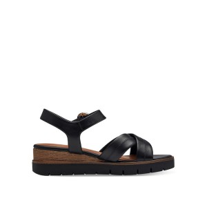 Tamaris Leather Sandals Black