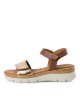 Tamaris Γυναικεία Σανδάλια Flatforms σε Ταμπά-Χρυσό Χρώμα 1-28220-44-392