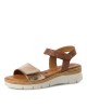 Tamaris Γυναικεία Σανδάλια Flatforms σε Ταμπά-Χρυσό Χρώμα 1-28220-44-392