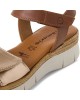 Tamaris Γυναικεία Σανδάλια Flatforms σε Ταμπά-Χρυσό Χρώμα 1-28220-44-392