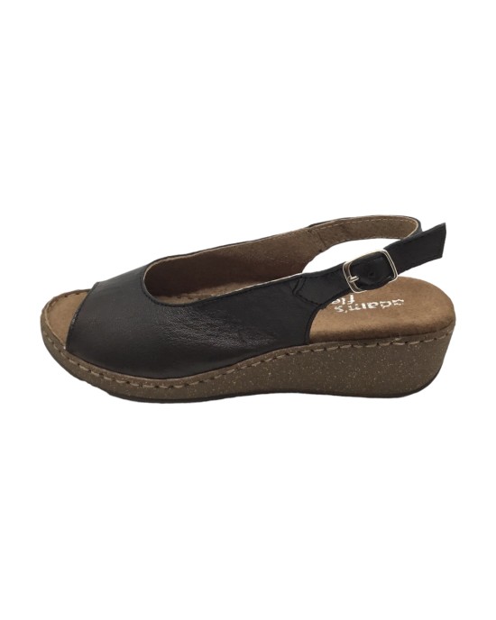 Adam's Shoes 591-23014 Ανατομικές Καλοκαιρινές Γυναικείες Πλατφόρμες Μαύρες