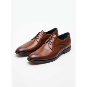 Damiani Men's Leather Dress Shoes Tabac Brown