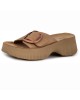 Fantasy Sandals Δερμάτινα Γυναικεία Σανδάλια Ανατομικά σε Μπεζ Χρώμα S2105
