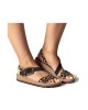 Fantasy Sandals Δερμάτινα Γυναικεία Ανατομικά Σανδάλια Leopardo Velvet