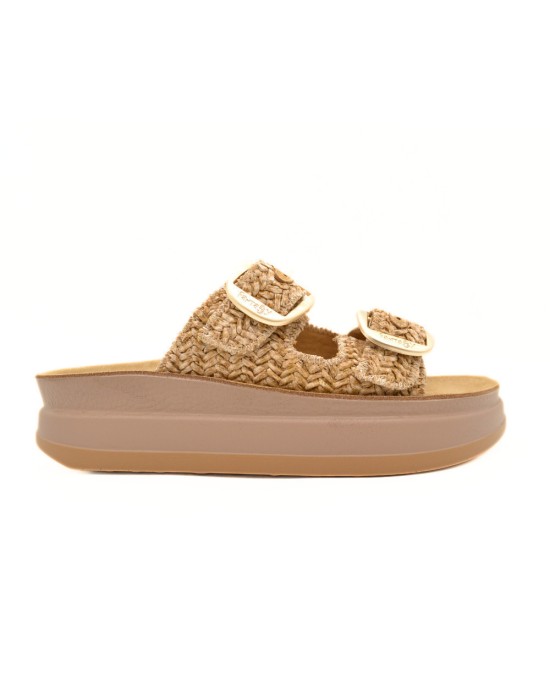 Fantasy Sandals Ζefi Δερμάτινα Γυναικεία Σανδάλια Flatforms Ταμπα S1100