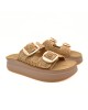 Fantasy Sandals Ζefi Δερμάτινα Γυναικεία Σανδάλια Flatforms Ταμπα S1100