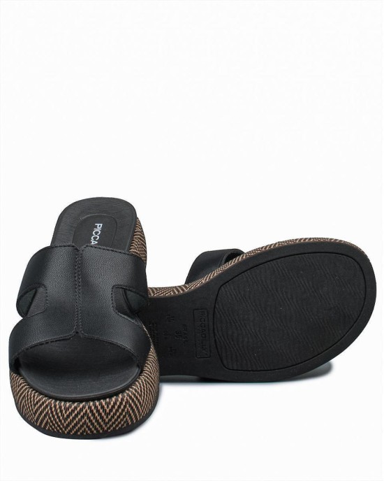 Piccadilly Γυναικεία Σανδάλια Flatforms σε Μαύρο Χρώμα 459009-7