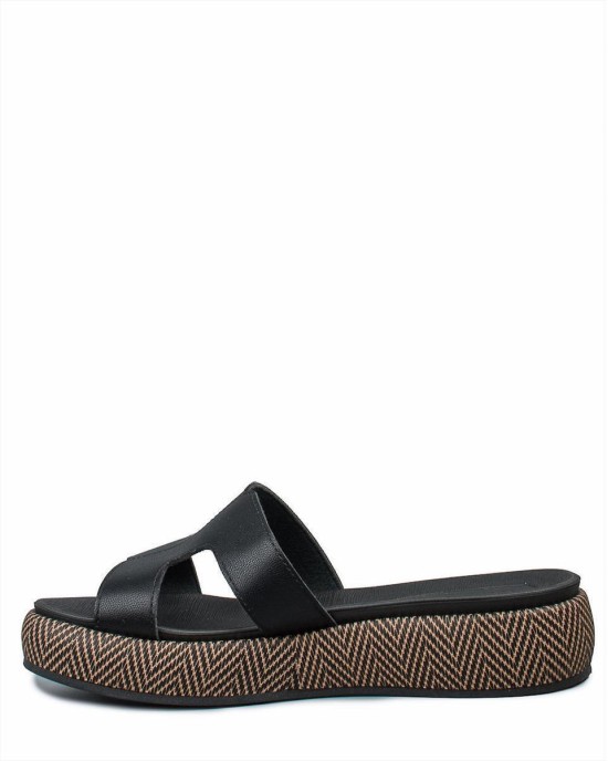 Piccadilly Γυναικεία Σανδάλια Flatforms σε Μαύρο Χρώμα 459009-7