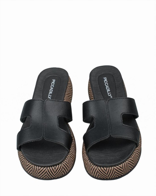 Piccadilly Γυναικεία Σανδάλια Flatforms σε Μαύρο Χρώμα 459009-7