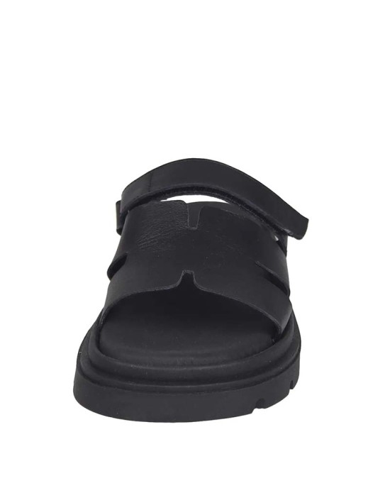 Ragazza Δερμάτινα Γυναικεία Σανδάλια Ανατομικά σε Μαύρο Χρώμα