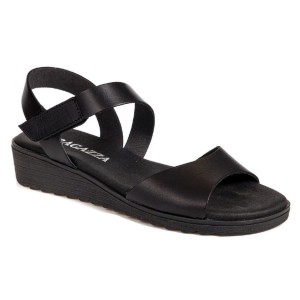 Ragazza Anatomic Women's Leather Ankle Strap Platforms Black -01