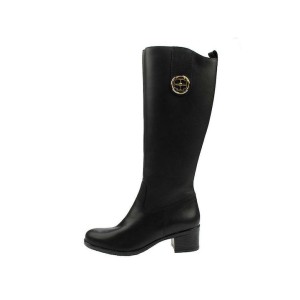 Ragazza Leather Medium Heel Women's Boots with Zipper Black