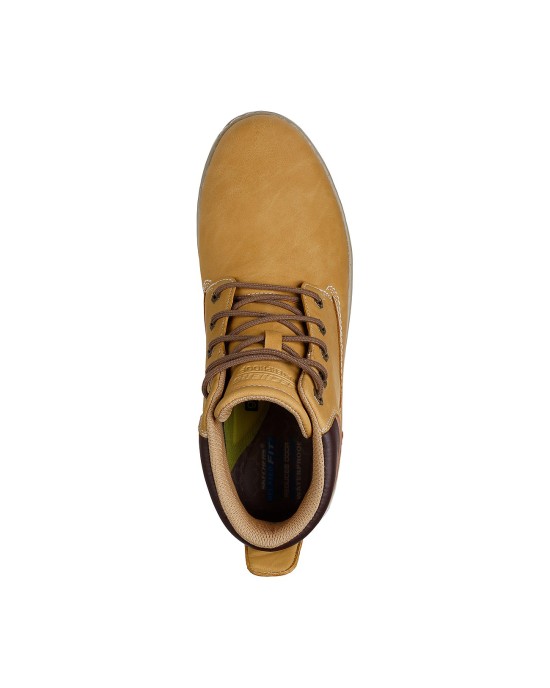 Skechers Δερμάτινα Κίτρινα Ανδρικά Μποτάκια Αδιάβροχα