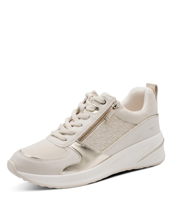 TamarisΓυναικεία Sneakers Ivory / Gold