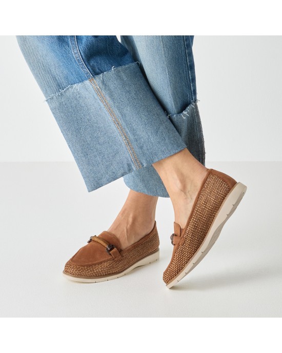 Tamaris Δερμάτινα Γυναικεία Loafers σε Ταμπά Χρώμα