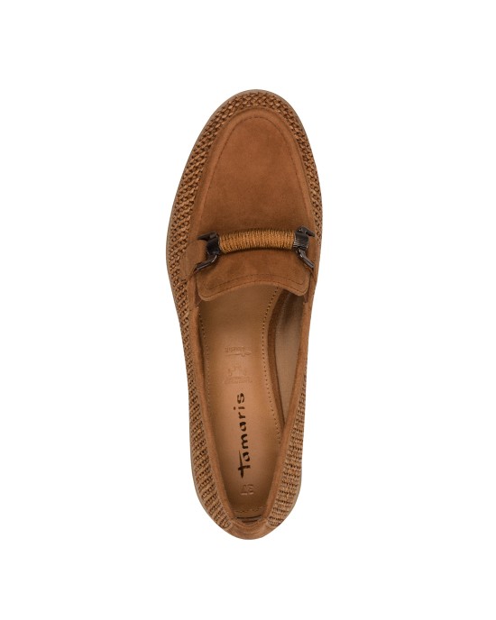Tamaris Δερμάτινα Γυναικεία Loafers σε Ταμπά Χρώμα
