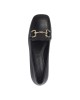Tamaris Black Ανατομικά Δερμάτινα Loafers με τακούνι Μαύρα