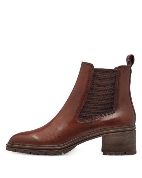 Tamaris Δερμάτινα Γυναικεία Μποτάκια Ταμπά