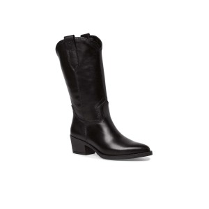 Tamaris Δερμάτινες Γυναικείες Μπότες Cowboy Μαύρες 1-25701-41-003