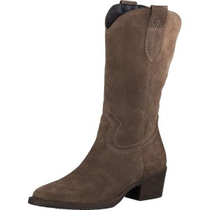 Tamaris Δερμάτινες Γυναικείες Μπότες Cowboy  Καφέ Σουέτ 1-25701-41-300