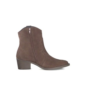 Tamaris Δερμάτινα Γυναικεία Μποτάκια Cowboy με Μεσαίο Τακούνι Καφέ 1-25702-41-304