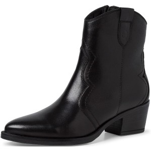 Tamaris Δερμάτινες Γυναικείες Μπότες Cowboy Μαύρες 1-25702-41-003