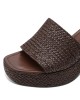 Tamaris Mules με Χοντρό Ψηλό Τακούνι σε Καφέ Χρώμα