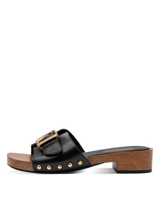 Tamaris Δερμάτινα Γυναικεία Σανδάλια Μαύρα 