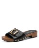 Tamaris Δερμάτινα Γυναικεία Σανδάλια Μαύρα 