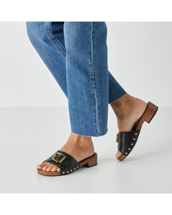 Tamaris Δερμάτινα Γυναικεία Σανδάλια Μαύρα 