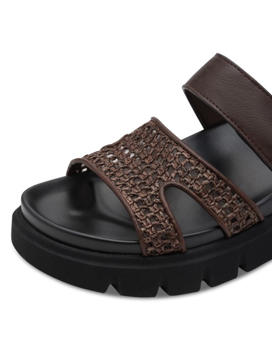 Tamaris Γυναικεία Σανδάλια Flatforms Καφέ