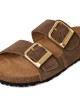 Tamaris Δερμάτινα Γυναικεία Σανδάλια Flatforms Καφέ