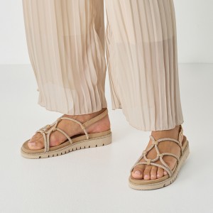  Tamaris Leather Women's Sandals Beige