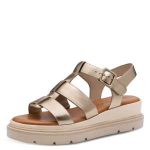 Tamaris Anatomic Women's Leather Platform Shoes Gold